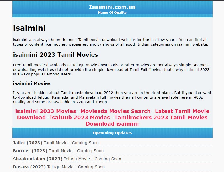 Tamilyogi Isaimini 2024 Download New Tamil HD Movies